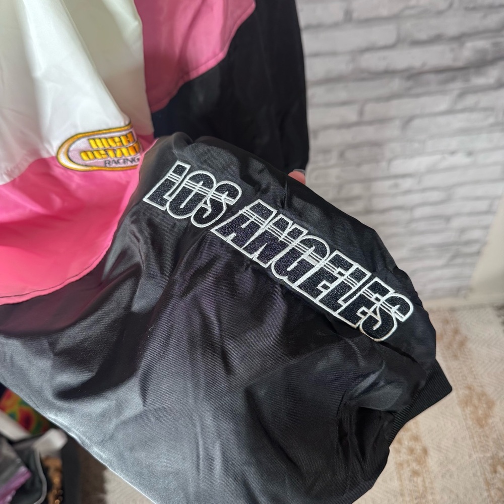 Pacsun x Barbie Black White Pink Quilted Racer Motorcycle Jacket - Picture 6 of 16